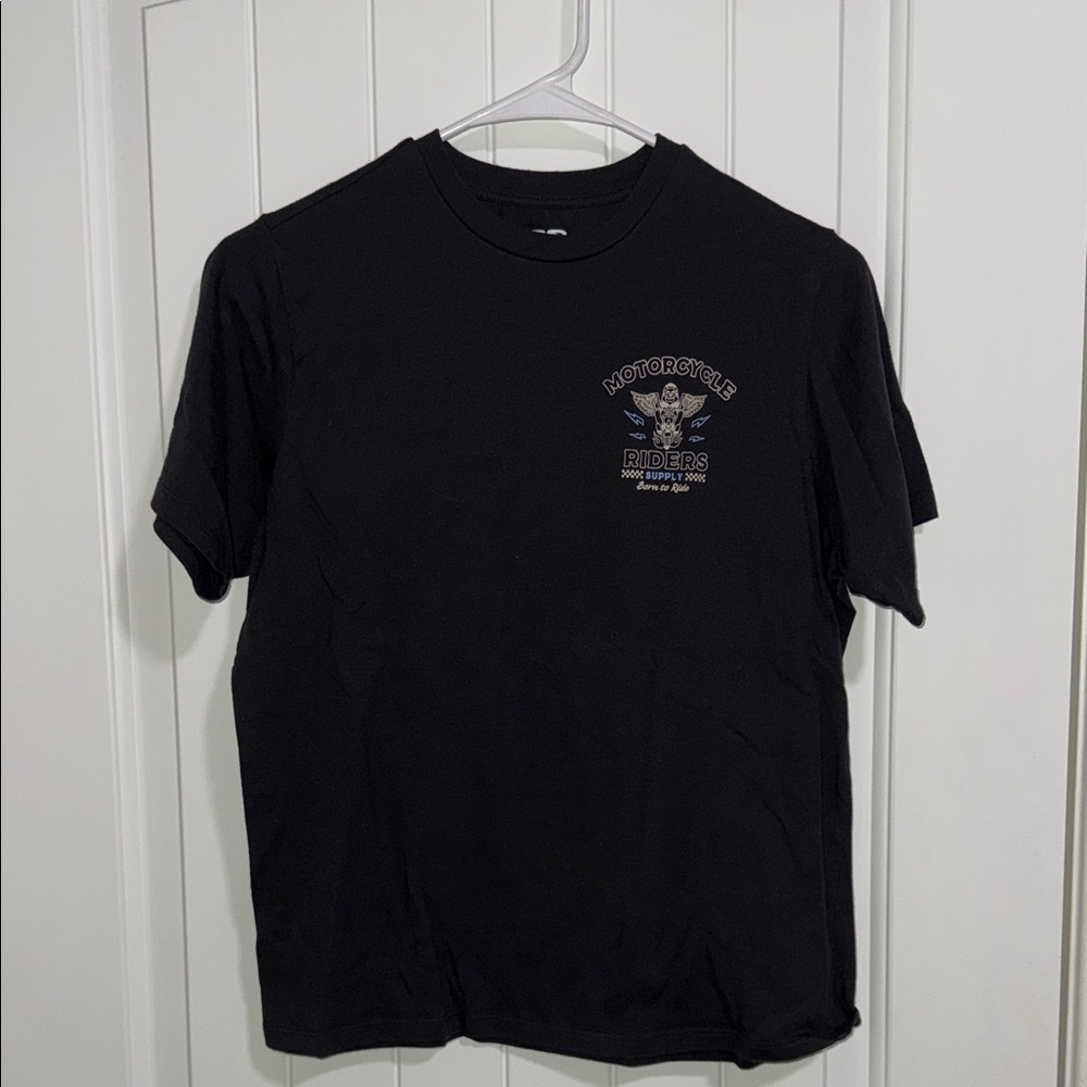 Men's Washed Black Motorcycle Riders Graphic T-Shirt